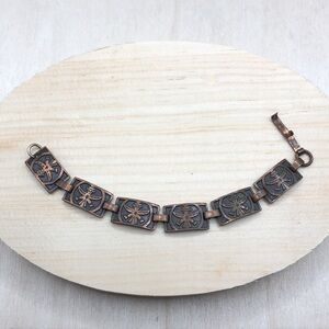 Vintage Copper Kachina Link Bracelet Southwestern Native American SMALL WRIST